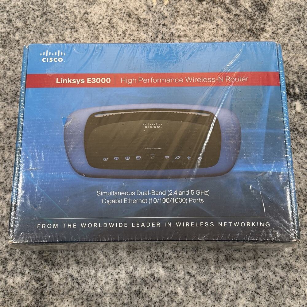 NEW/SEALED-Cisco Linksys E3000 High Performance Wireless-N Router Dual Band-READ